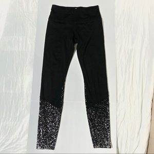 APANA Black/Silver Fleece lined leggings Size XS